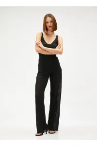 Koton Women's Normal Waist Standard Black Trousers 3sak40002ek