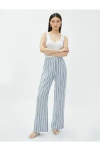 Koton Linen Palazzo Pants with Pockets Pleat Detailed