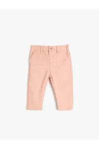 Koton Trousers Made of Cotton with Pocket. Adjustable Elastic Waist