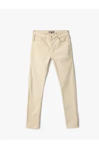 Koton Basic Gabardine Trousers with 5 Pockets Button Detailed