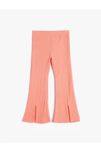 Koton Spanish leg leggings trousers slit detailed elastic waist textured