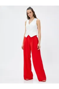 Koton Palazzo Trousers with Pockets, Waist Detail #7404064