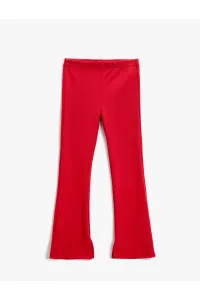 Koton Spanish Leg Trousers with Slit Detailed Ribbed, Elastic Waist