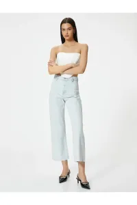 Koton Wide Leg Jeans High Waist Flexible Comfy Fit Pocket Cotton Cotton - Sandra Jeans #9299321