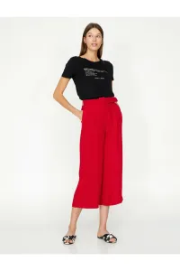 Koton Women's Red Belt Detailed Trousers #5027923