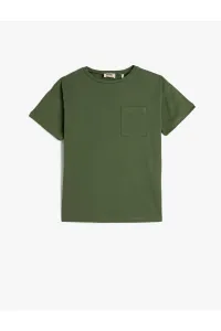 Koton Basic Cotton T-Shirt Short Sleeve Crew Neck Pocket Detailed Cotton