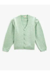 Koton Basic Knitwear Cardigan with a Soft Texture, Long Sleeves, V-Neck With Buttons