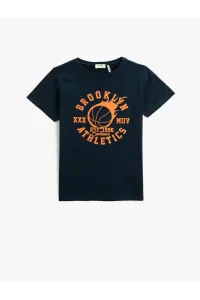Koton Basketball Themed Printed Short Sleeve T-Shirt Crew Neck #5820213