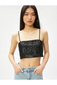 Koton Sequined Bustier with Thin Straps