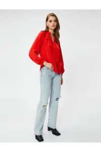 Koton Boho Blouse Stand-Up Collar with Tie Detail