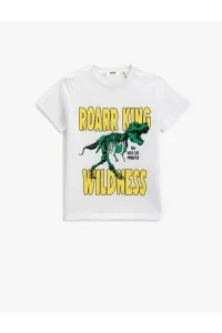 Koton Dinosaur Print T-Shirt Short Sleeved Crew Neck Cotton #6044407