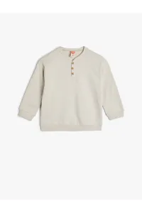 Koton Buttoned Sweatshirt Long Sleeve Cotton