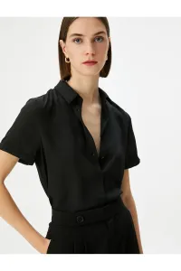Koton Chiffon Shirt Short Sleeve Classic Collar