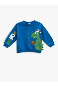 Koton Christmas Theme Dinosaur Printed Sweatshirt Crew Neck Long Sleeve #5650163