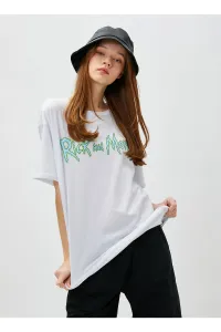Koton Crew Neck Women's Printed Ecru T-shirt, 3sal10170k