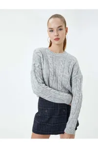 Koton Crop Hair Knit Sweater #8723177
