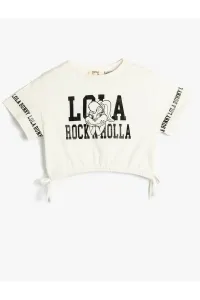 Koton Crop Oversize Lola Bunny T-Shirt Licensed Elastic Waist Tie Cotton