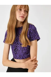 Koton Crop T-Shirt Zebra Patterned