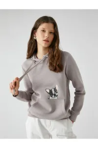 Koton Dog Print Hoodie & Sweatshirt Kangaroo With Pocket #7801994