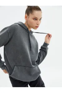 Koton Hooded Sweatshirt with Sharon Faded Effect Relaxed Cut Kangaroo With Pocket