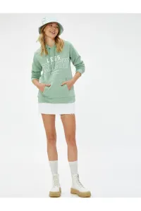 Koton Hoodie Sweatshirt Printed Kangaroo Long Sleeve with Pocket #7823286