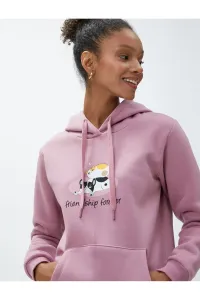 Koton Hoodie Sweatshirt Printed Kangaroo Long Sleeve with Pocket #7802760