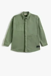Koton Boy's Oversized Jacket with One Pocket Detailed Long Sleeve Shirt