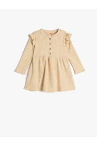 Koton Knitwear Dress with Frilled Button Detail