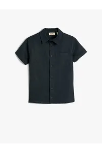 Koton Linen Shirt Short Sleeved, Pocket Detailed