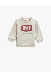 Koton Love Printed Sweatshirt Shimmering Crew Neck Long Sleeved