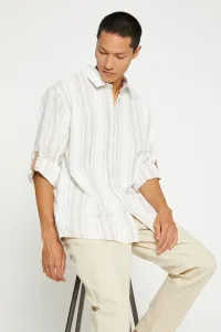 Koton Men's Beige Striped Shirt
