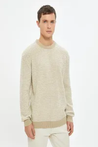 Koton Men's Beige Striped Sweater