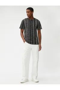 Koton Men's Black Patterned T-Shirt #8769294