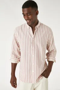 Koton Men's Pink Striped Shirt