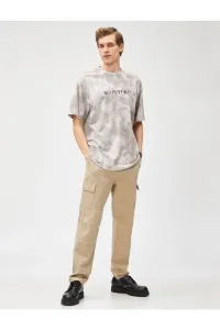 Koton Oversize T-Shirt Slogan Abstract Printed Crew Neck Short Sleeve Cotton