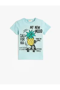 Koton Pineapple Printed T-Shirt Short Sleeved Crew Neck Cotton #5911728