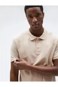 Koton 3sam10010mk 074 Béžový pánsky bavlnený dres Basic Polo tričko s krátkym rukávom #6724210
