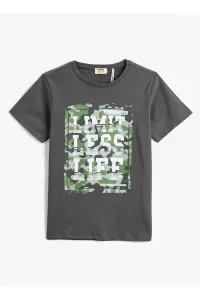 Koton Anthracite Boys' Printed T-shirt 3skb10029tk