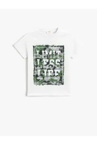 Koton Short-Sleeved Printed T-Shirt Crew Neck Cotton #6394991