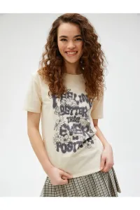 Koton Printed T-Shirt Crew Neck Short Sleeve Cotton
