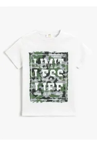 Koton Printed White Boys' T-Shirt 3skb10029tk #5911136