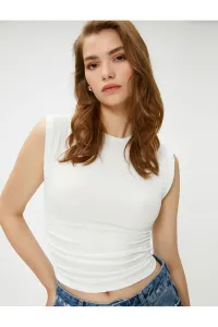 Koton Şahika Ercümen X Cotton - Sleeveless, Pleated T-Shirt