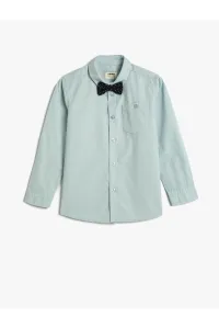 Koton School Shirt With Bow Tie Detailed Long Sleeve Cotton Classic Collar #7801734