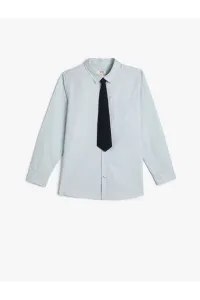 Koton Shirt Tie Detailed Long Sleeve Cotton Classic Collar