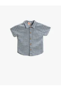 Koton Striped Short Sleeve Shirt With Pocket Cotton Cotton