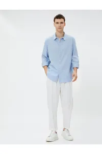 Koton Linen Blend Shirt Classic Collar Long Sleeve #7650046