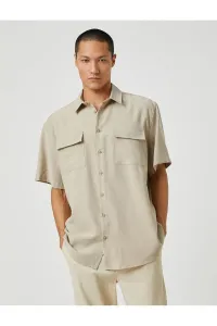 Koton Basic Shirt Classic Cuff Collar Short Sleeved Pocket Detailed