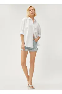 Koton Shirt Collar Plain White Women's Shirt 3sak60011pw #5816729