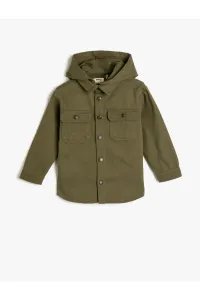 Koton Shirt Jacket Detachable Hooded Cotton