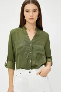 Koton A Big Collar Shirt with Pockets with Folded Sleeves